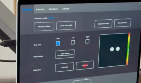 Podlahový držiak, tablet, Tobii PCEye - ALS, DMO Kalibrácia a bezdotykové ovlá...