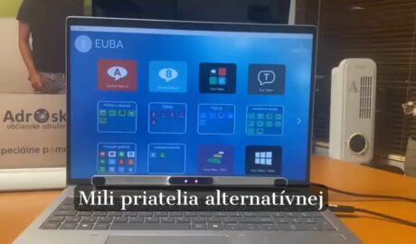 Očná navigácia TD PCEye, ukážka kalibrácie očí a program Grid 3 na hlasový výstu...